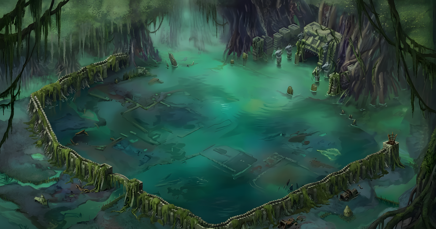 Sunken outpost landscape